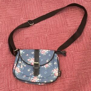 Cotton Road ( looks like Cath Kidston) Blue and Pink Floral Crossbody Bag purse